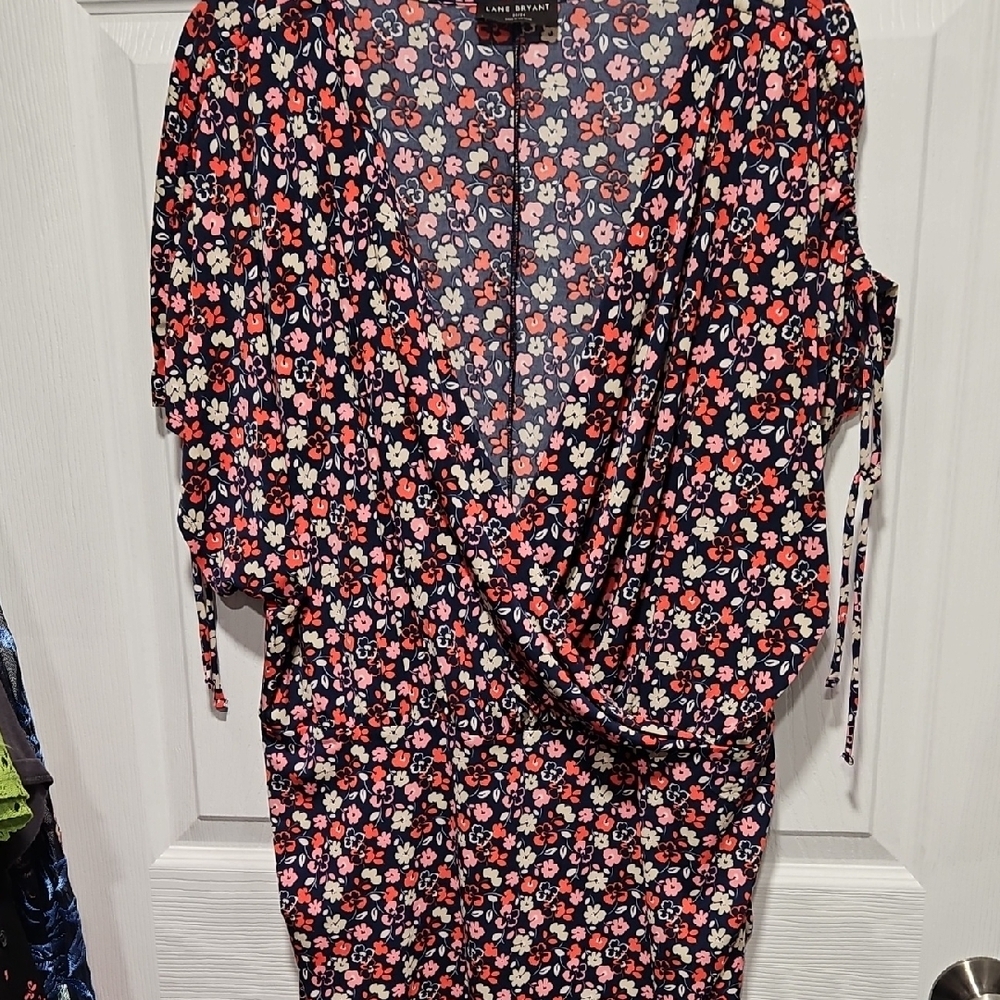Lane Bryant Navy Floral Blouse